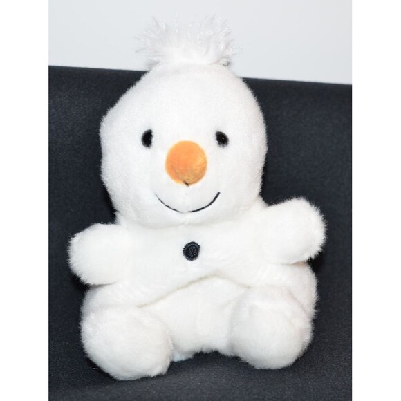 Aurora Mini White Palm Pals 5" Froyo Snowman Plush Beanie Lovey - Picture 1 of 6